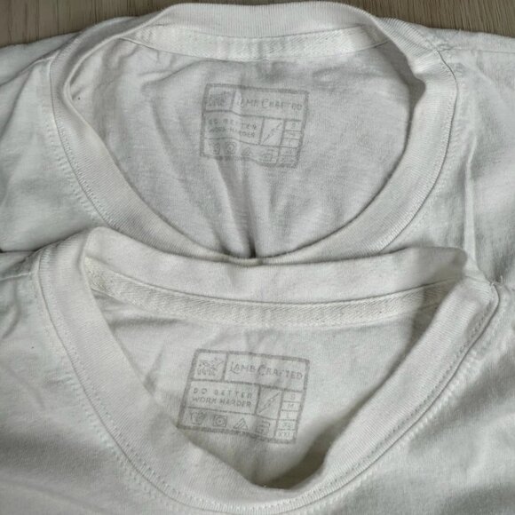 Lot Of 2 Lamb Crafted Mens White Soft Touch Comfortable Y2K Casualwear T-Shirt - Picture 8 of 13